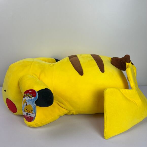 Pokemon 18” Sleeping Pikachu Soft Jumbo Large Plush Pillow Buddy NWT *READ* - Picture 4 of 16